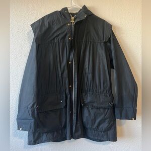 Vintage BARBOUR Durham A6 Lined Navy Waxed Jacket | (M/L)